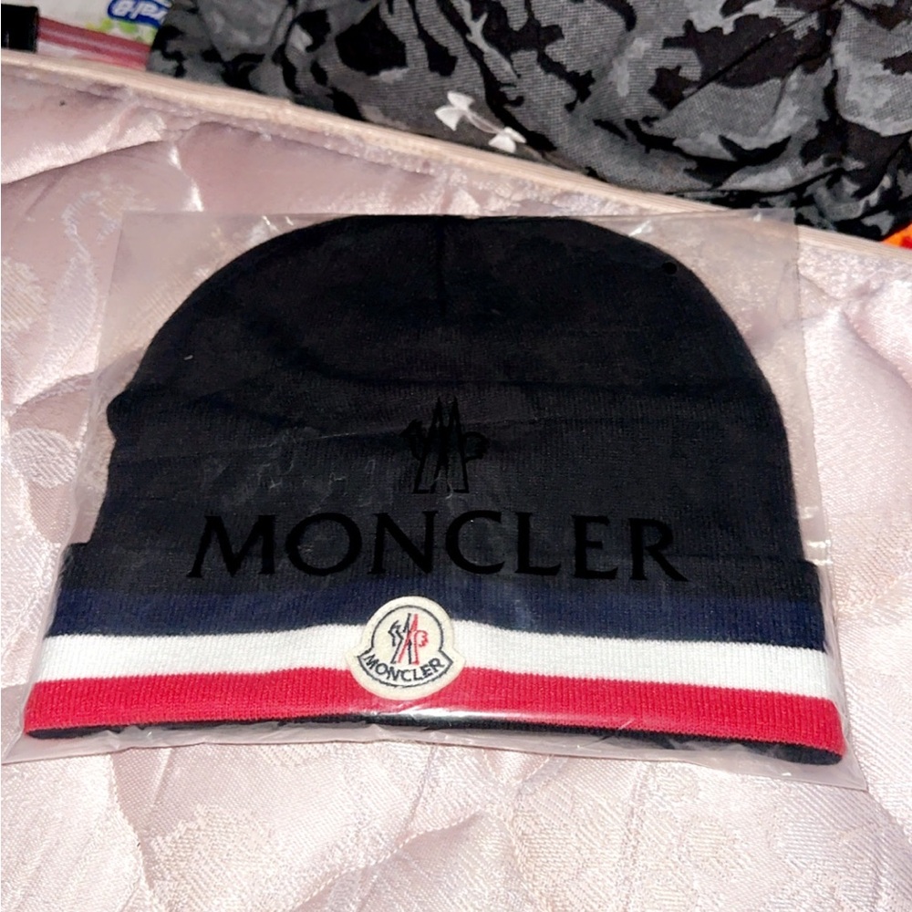 TriColor Moncler Black Beanie